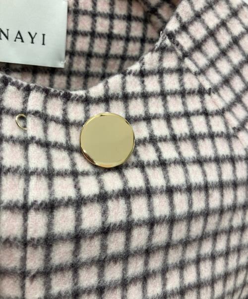 ANAYI（アナイ）ANAYI (アナイ) リバーチェックケープコート ピンク サイズ:38の古着・服飾アイテム