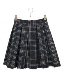 Christian Dior（クリスチャン ディオール）の古着「チェックプリーツスカート」｜ブラック