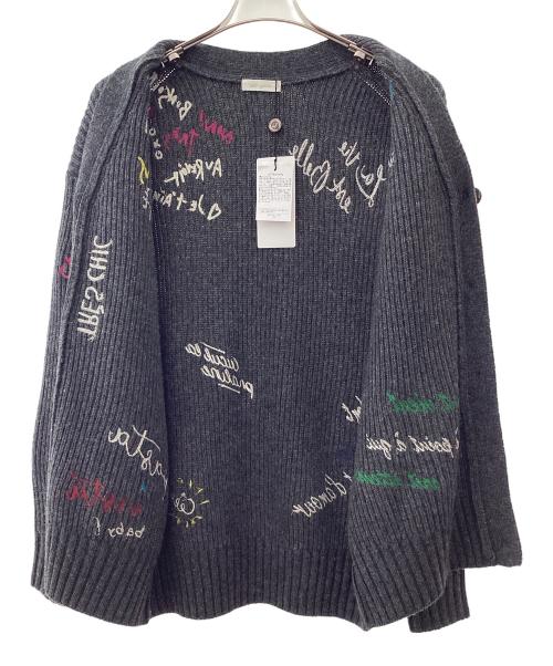 Loungedress（ラウンジドレス）Loungedress (ラウンジドレス) ロゴ刺繍カーディガン グレー サイズ:Fの古着・服飾アイテム