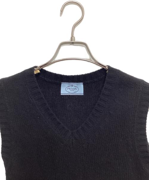 PRADA（プラダ）PRADA (プラダ) ウールカシミヤニットベスト ブラック サイズ:36の古着・服飾アイテム