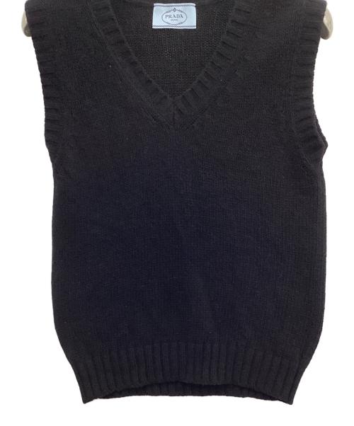 PRADA（プラダ）PRADA (プラダ) ウールカシミヤニットベスト ブラック サイズ:36の古着・服飾アイテム