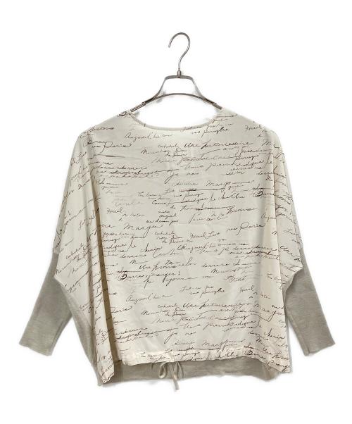 BEARDSLEY（ビアズリー）BEARDSLEY (ビアズリー) フランス文字プリントニット グレー サイズ:FREEの古着・服飾アイテム