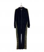 Needles×CITYSHOPニードルズ×シティショップ）の古着「別注 ベロアジャンプスーツ」｜ネイビー×ゴールド