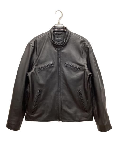 AVIREX（アヴィレックス）AVIREX (アヴィレックス) STAND SINGLE RIDERSレザージャケット ブラック サイズ:XLの古着・服飾アイテム