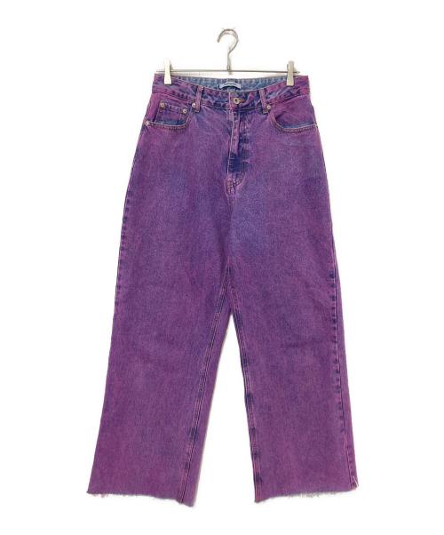 still water（スティル ウォーター）still water (スティル ウォーター) カットオフワイドデニムパンツ パープル サイズ:Lの古着・服飾アイテム