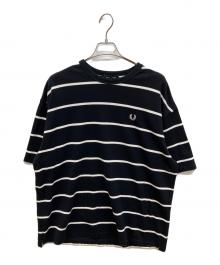 FRED PERRY×BEAMS（フレッドペリー×ビームス）の古着「オーバーサイズボーダーTシャツ」｜ブラック