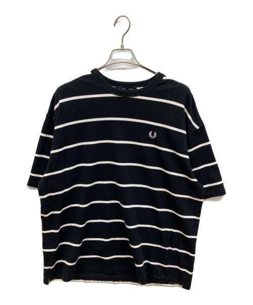 FRED PERRY（フレッドペリー）FRED PERRY (フレッドペリー) BEAMS (ビームス) オーバーサイズボーダーTシャツ ブラック サイズ:XLの古着・服飾アイテム