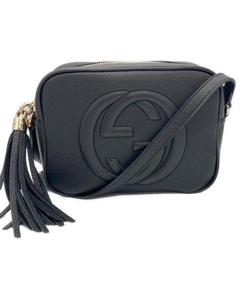 GUCCI（グッチ）GUCCI (グッチ) ソーホー インターロッキングG ショルダーバッグ ブラックの古着・服飾アイテム