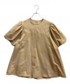 #Newansハッシュニュアンス）の古着「パフスリーブAラインブラウス」｜ベージュ