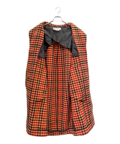 MARNI（マルニ）MARNI (マルニ) ウールフェルトコート レッド サイズ:38の古着・服飾アイテム