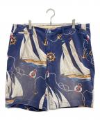 POLO RALPH LAURENポロ・ラルフローレン）の古着「00ｓヴィンテージ加工ハーフパンツ」｜ブルー