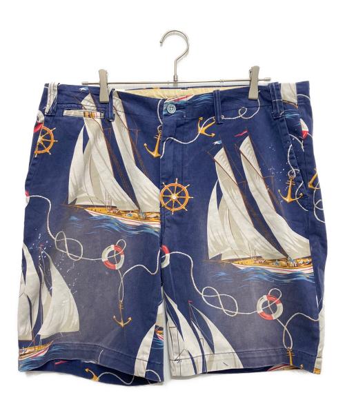 POLO RALPH LAUREN（ポロ・ラルフローレン）POLO RALPH LAUREN (ポロ・ラルフローレン) 00ｓヴィンテージ加工ハーフパンツ ブルー サイズ: 96cm (W38) 未使用品の古着・服飾アイテム