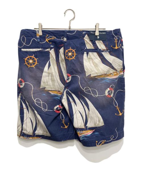 POLO RALPH LAUREN（ポロ・ラルフローレン）POLO RALPH LAUREN (ポロ・ラルフローレン) 00ｓヴィンテージ加工ハーフパンツ ブルー サイズ: 96cm (W38) 未使用品の古着・服飾アイテム