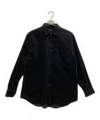 COMOLIコモリ）の古着「コーデュロイ コモリシャツ」｜ブラック