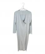 PLEATS PLEASEプリーツプリーズ）の古着「プリーツロングカーディガン」｜グレー
