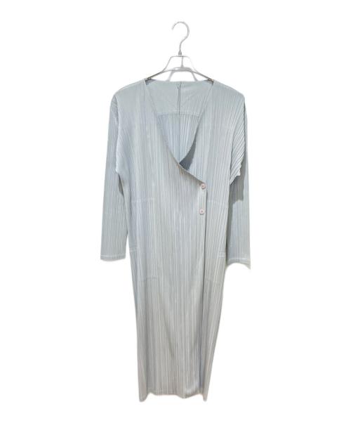PLEATS PLEASE（プリーツプリーズ）PLEATS PLEASE (プリーツプリーズ) プリーツロングカーディガン グレー サイズ:Freeの古着・服飾アイテム