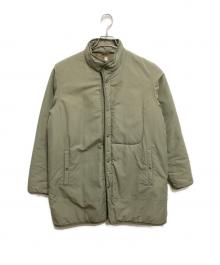 DESCENTE（デサント）の古着「ライトパフ カーディガン ロングジャケット」｜オリーブ