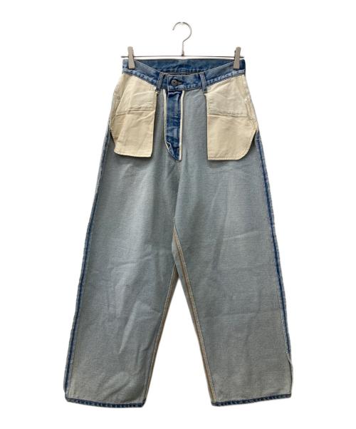 INSCRIRE（アンスクリア）INSCRIRE (アンスクリア) Loose Fit Inside Out Denim インディゴ サイズ:28インチ 未使用品の古着・服飾アイテム