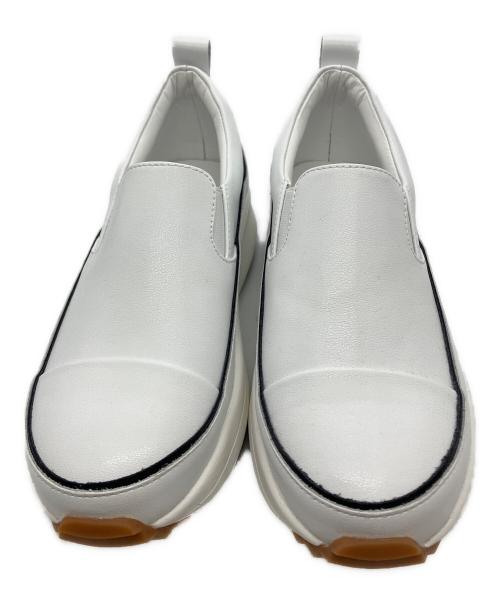 BEARDSLEY（ビアズリー）BEARDSLEY (ビアズリー) レザースリッポン ホワイト サイズ:22.5の古着・服飾アイテム