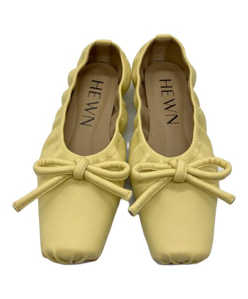HEWN（ヒューン）HEWN (ヒューン) Sq ballet flats イエロー サイズ:35の古着・服飾アイテム
