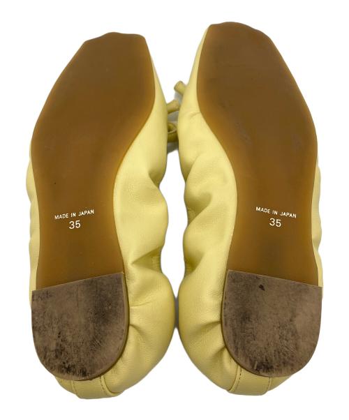 HEWN（ヒューン）HEWN (ヒューン) Sq ballet flats イエロー サイズ:35の古着・服飾アイテム