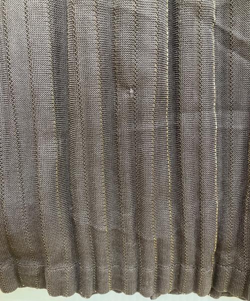 ISSEY MIYAKE（イッセイミヤケ）ISSEY MIYAKE (イッセイミヤケ) ラメプリーツノースリーブワンピース ブラウン サイズ:2の古着・服飾アイテム