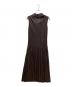ISSEY MIYAKE (イッセイミヤケ) ラメプリーツノースリーブワンピース ブラウン サイズ:2：17000円
