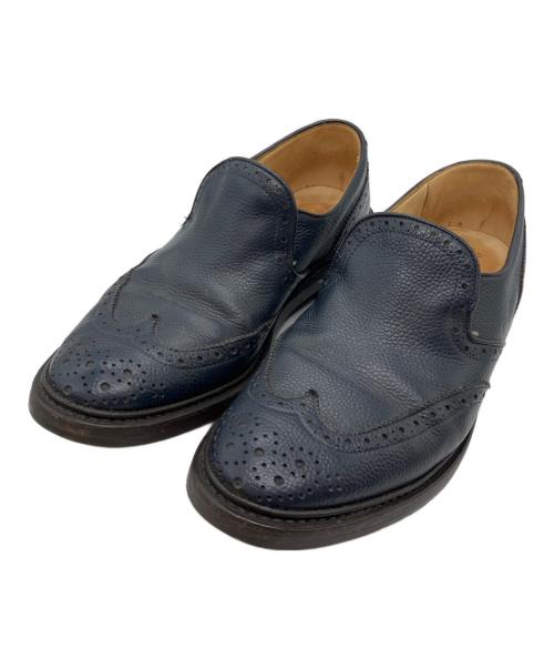 Tricker's（トリッカーズ）Tricker's (トリッカーズ) フルブローグ スリッポン ネイビー サイズ:8　1/2の古着・服飾アイテム