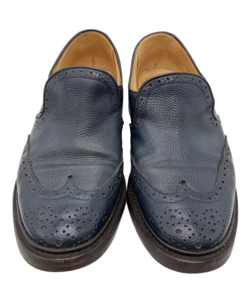Tricker's（トリッカーズ）Tricker's (トリッカーズ) フルブローグ スリッポン ネイビー サイズ:8　1/2の古着・服飾アイテム