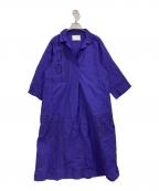 mala KALANCHOEマーラ カランコエ）の古着「Cotton Poplin Dobby Cutwork Kaftan Dress」｜パープル