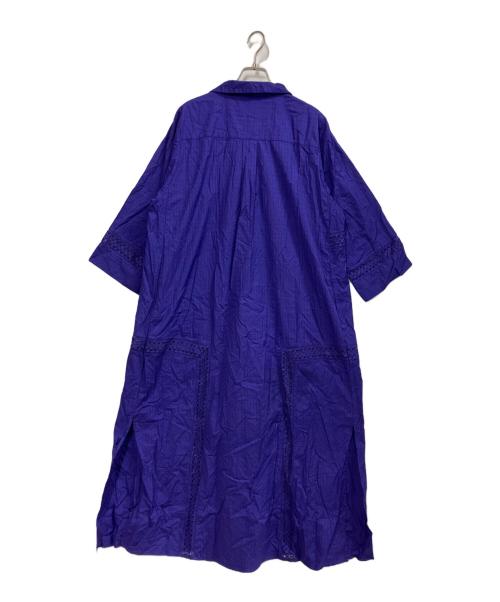 mala KALANCHOE（マーラ カランコエ）mala KALANCHOE (マーラ カランコエ) Cotton Poplin Dobby Cutwork Kaftan Dress パープル サイズ:Mの古着・服飾アイテム
