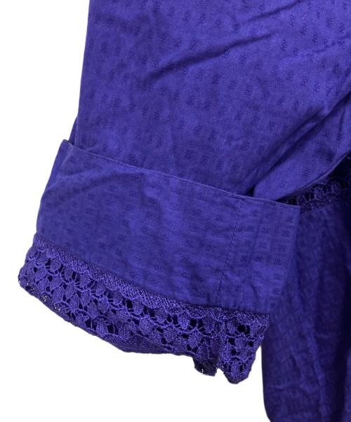 mala KALANCHOE（マーラ カランコエ）mala KALANCHOE (マーラ カランコエ) Cotton Poplin Dobby Cutwork Kaftan Dress パープル サイズ:Mの古着・服飾アイテム