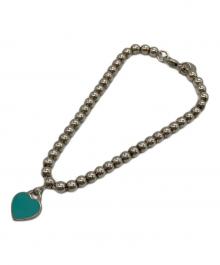 TIFFANY & Co.（ティファニー アンド コー）の古着「ブルー ハート タグ ビーズ ブレスレット」｜シルバー