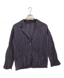 PLEATS PLEASE（プリーツプリーズ）の古着「シワ加工ジャケット」｜パープル