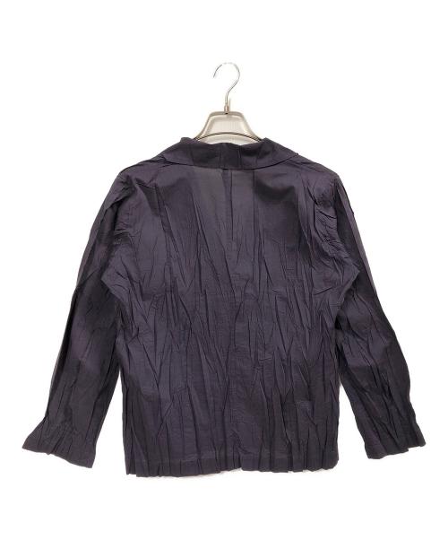 PLEATS PLEASE（プリーツプリーズ）PLEATS PLEASE (プリーツプリーズ) シワ加工ジャケット パープル サイズ:4の古着・服飾アイテム
