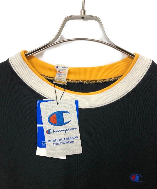 Champion（チャンピオン）Champion (チャンピオン) N.HOOLYWOOD (エヌ ハリウッド) CREWNECK SWEATSHIRT ブラック×イエロー サイズ:Sの古着・服飾アイテム
