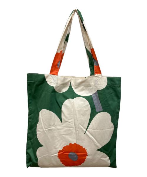 marimekko（マリメッコ）marimekko (マリメッコ) トートバッグ　ハンドバッグ　総柄バッグ グリーンの古着・服飾アイテム