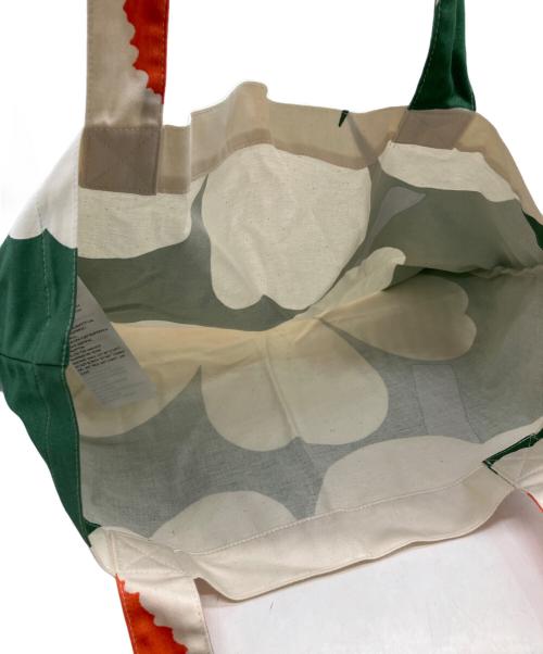 marimekko（マリメッコ）marimekko (マリメッコ) トートバッグ　ハンドバッグ　総柄バッグ グリーンの古着・服飾アイテム