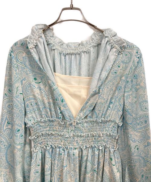 furfur（ファーファー）furfur (ファーファー) ペイズリープリントワンピース ブルー サイズ:FREEの古着・服飾アイテム