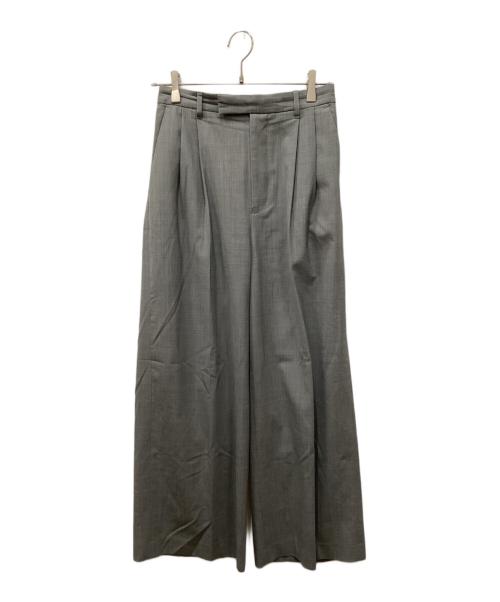 FRAMeWORK（フレームワーク）FRAMeWORK (フレームワーク) ウォッシャブルTWタックワイドパンツ グレー サイズ:40の古着・服飾アイテム