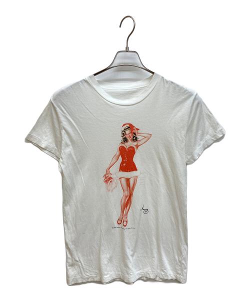 -（-）- (-) ヴィンテージプリントTシャツ ホワイト サイズ:-の古着・服飾アイテム