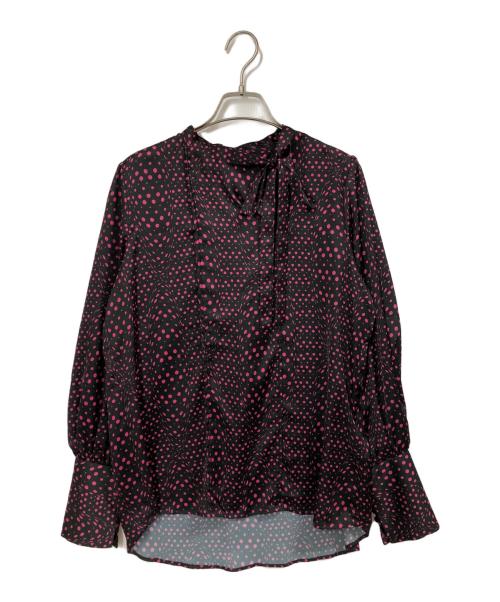 UMA ESTNATION（ウーマエステネーション）UMA ESTNATION (ウーマエステネーション) ランダムドットミニボウタイブラウス ブラック サイズ:38 未使用品の古着・服飾アイテム