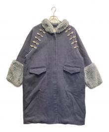 PAMEO POSE（パメオポーズ）の古着「Mandarin Cocoon Coat」｜ブルー