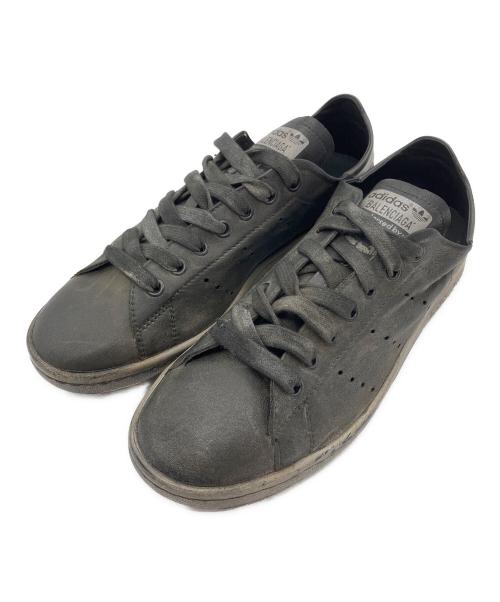 BALENCIAGA（バレンシアガ）BALENCIAGA (バレンシアガ) adidas (アディダス) STAN SMITH ユーズド加工スタンスミススニーカー ブラック サイズ:26の古着・服飾アイテム