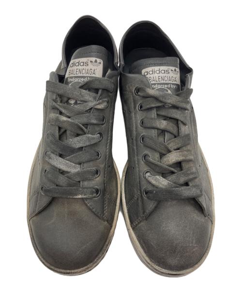 BALENCIAGA（バレンシアガ）BALENCIAGA (バレンシアガ) adidas (アディダス) STAN SMITH ユーズド加工スタンスミススニーカー ブラック サイズ:26の古着・服飾アイテム