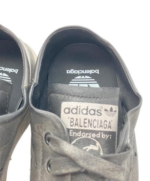 BALENCIAGA（バレンシアガ）BALENCIAGA (バレンシアガ) adidas (アディダス) STAN SMITH ユーズド加工スタンスミススニーカー ブラック サイズ:26の古着・服飾アイテム