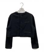 Y'sワイズ）の古着「ウールギャバノーカラージャケット」｜ブラック