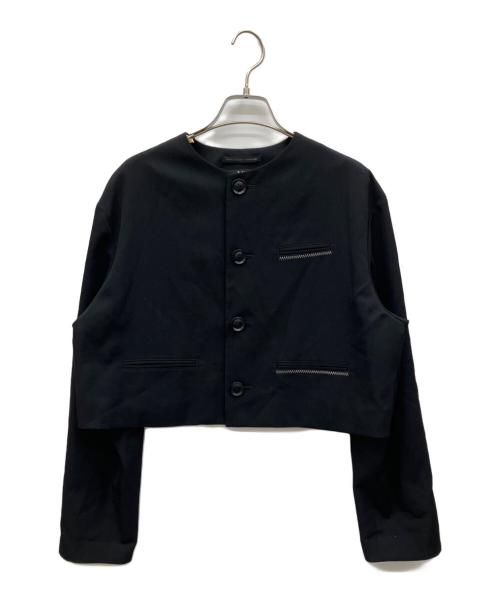Y's（ワイズ）Y's (ワイズ) ウールギャバノーカラージャケット ブラック サイズ:2 未使用品の古着・服飾アイテム