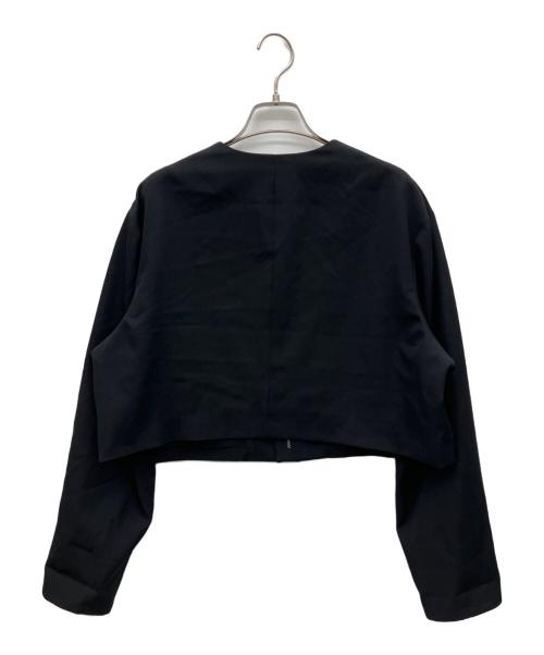 Y's（ワイズ）Y's (ワイズ) ウールギャバノーカラージャケット ブラック サイズ:2 未使用品の古着・服飾アイテム