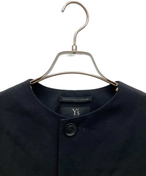 Y's（ワイズ）Y's (ワイズ) ウールギャバノーカラージャケット ブラック サイズ:2 未使用品の古着・服飾アイテム
